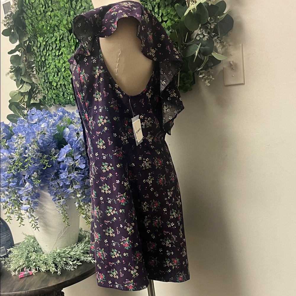 ****NWT*****Free People Purple Floral Romper - Picture 3 of 8